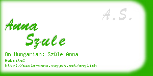 anna szule business card