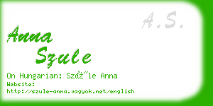 anna szule business card